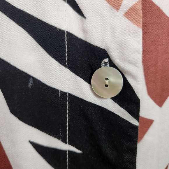 Tribal Femme Pink Tropical Maxi Shirt Dress V-Neck Womens Size Medium Flowy - Picture 7 of 12